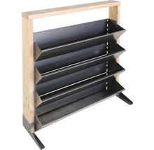 Étagère en bois avec quatre étagères en métal