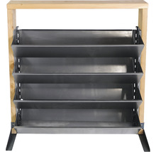 Étagère avec quatre tablettes en métal et en bois