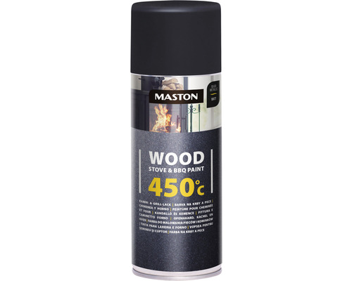 Spray pour cheminée et barbecue Maston noir métallique 400 ml Peinture pour poêle à bois et barbecue Maston en aérosol