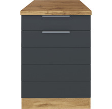 Held Möbel Auszugunterschrank Florenz BxTxH 60 x 60 x 82 cm grau matt zerlegt Anschlag reversibel 416.2.6293
