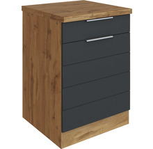 Held Möbel Auszugunterschrank Florenz BxTxH 60 x 60 x 82 cm grau matt zerlegt Anschlag reversibel 416.2.6293
