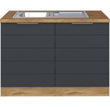 Held Möbel Spülenschrank inkl Spüle Florenz BxTxH 120 x 60 x 86 cm grau matt zerlegt Anschlag reversibel 665.6293
