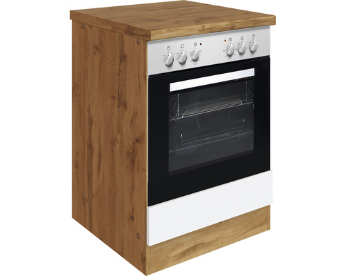 Cuisinière avec four et aspect bois