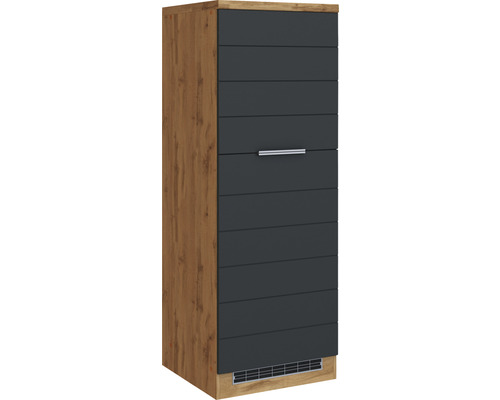 Armoire pour réfrigérateur Held Möbel pour réfrigérateur encastré 88 cm Florenz lxpxh 60x60x165 cm gris mat démontée tirant réversible (montage à gauche ou à droite)