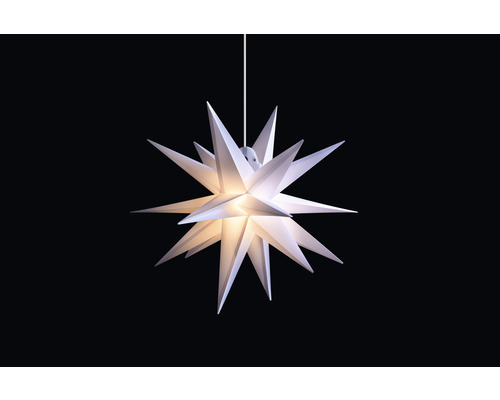 Étoile pliante 18 branches blanc 40 cm LED