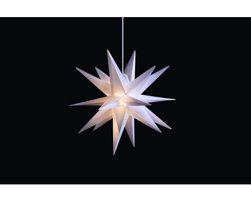 Étoile pliante 18 branches blanc 25 cm LED