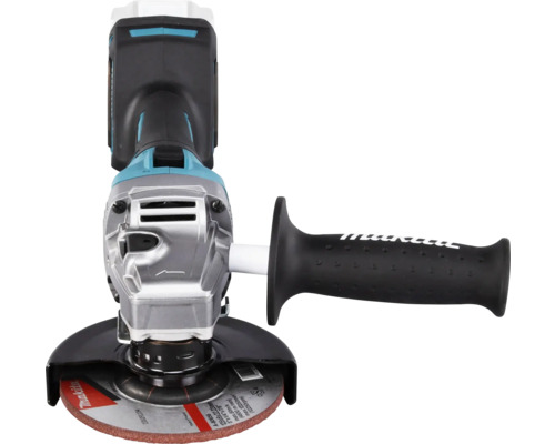 Makita Akku Winkelschleifer mit Schutzhaube und Seitengriff