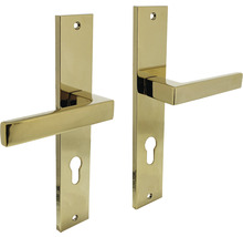 Garniture de poignée de porte avec plaque longue pour portes intérieures
