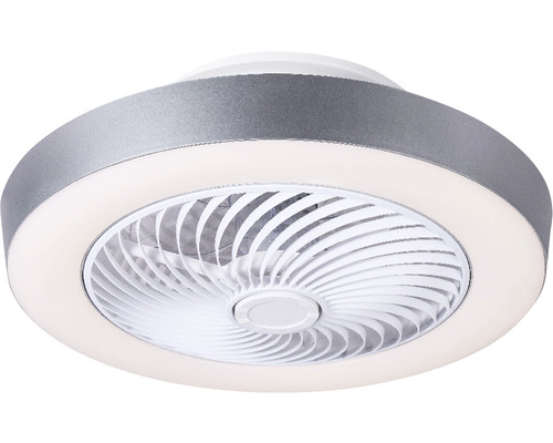 Ventilateur de plafond avec éclairage Gharra blanc/gris jusqu'à 25 m² couleur d'éclairage réglable avec télécommande