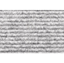 Vue détaillée d''un tapis gris avec une structure côtelée.