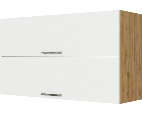 Klapphängeschrank Held Möbel Sorrento BxTxH 100 x 34 x 57 cm Frontfarbe weiß matt Korpusfarbe eiche hell