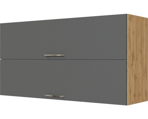 Klapphängeschrank Held Möbel Sorrento BxTxH 110 x 34 x 57 cm Frontfarbe anthrazit matt Korpusfarbe eiche hell