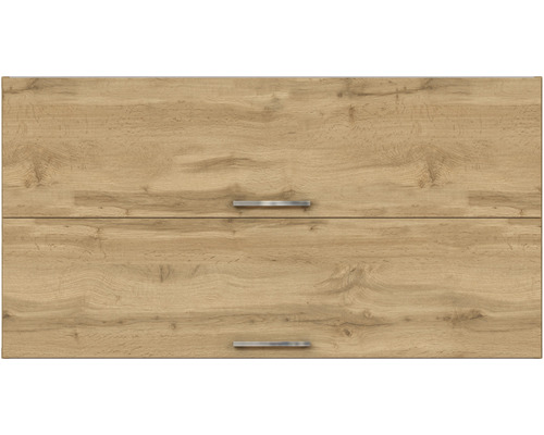 Schrankfront mit zwei Schubladen und Griffen