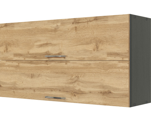 Klapphängeschrank Held Möbel Sorrento BxTxH 110 x 34 x 57 cm Frontfarbe eiche hell matt Korpusfarbe grau