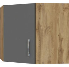Élément haut avec porte grise et structure en bois