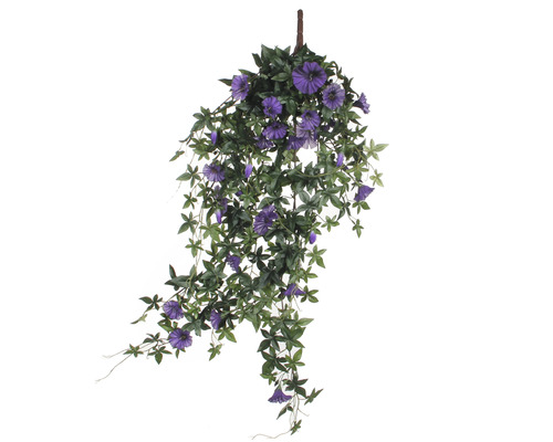 Fleur artificielle Pétunia suspendue profondeur 80 cm, violet