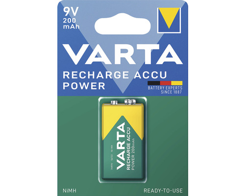 Piles rechargeables Varta bloc E 9 Volts 1 pièce Piles rechargeables Varta bloc E 9 Volts 1 pièce