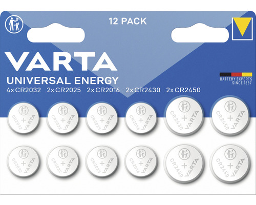 Kit de piles boutons Varta 12 pièces