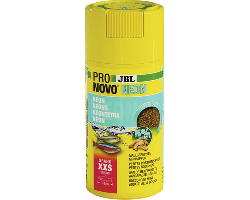 Aliments en granulés JBL PRONOVO NEON GRANO Taille XXS 100 ml Boîte de nourriture pour poissons JBL Pro Novo Neon