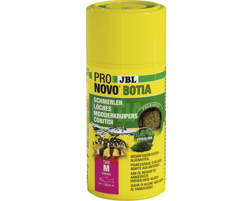 Nourriture en comprimés JBL PRONOVO BOTIA Taille M 100 ml Boîte d''aliments pour poissons-chats ornementaux JBL Pro Novo Botia