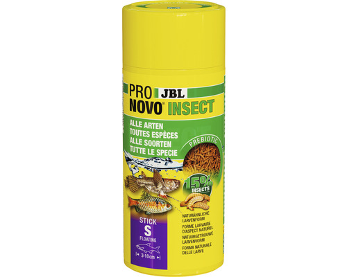 Nourriture en bâtonnets JBL PRONOVO INSECT STICK Taille S 250 ml