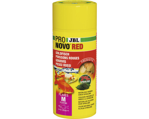 Aliments en flocons JBL PRONOVO RED FLAKES Taille M 250 ml Aliment en flocons JBL NovoRed pour poissons rouges de 8 à 20 centimètres