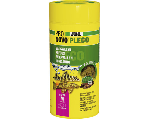 Nourriture en comprimés JBL PRONOVO PLECO WAFER Taille M 1000 ml JBL Novo Pleco Eco Wafers Comprimés alimentaires pour poissons-chats