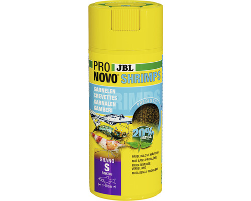 Aliments en granulés JBL PRONOVO SHRIMPS GRANO Taille S 250 ml JBL Pro Novo Shrimps nourriture pour crevettes naines