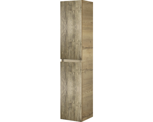 Hochschrank Sanox Frozen BxHxT 35 x 170 x 35 cm Frontfarbe französische eiche Hochschrank mit zwei Türen und Holzstruktur