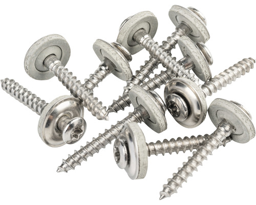Vis étanche avec rondelle d'étanchéité tête fraisée bombée 4,5x35 mm acier inoxydable A2 25 pièces Vis étanche avec rondelle d'étanchéité tête fraisée bombée 4,5x35 mm acier inoxydable A2 25 pièces