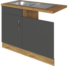 Meuble sous-évier avec évier en bois et métal