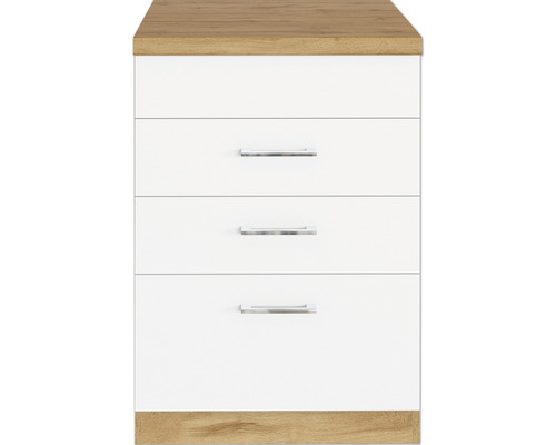 Commode avec trois tiroirs et plateau en bois