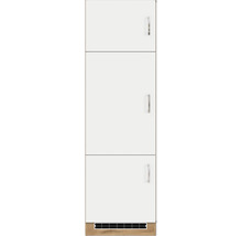 Armoire réfrigérateur Held Möbel pour réfrigérateur encastré 88 Sorrento lxpxh 60x60x200 cm blanc mat démontée tirant réversible (montage à gauche ou à droite)