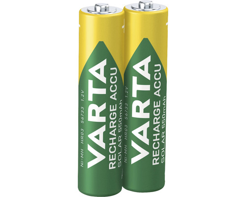 Piles rechargeables Varta Solar 550 mAh AAA Micro 2 pièces