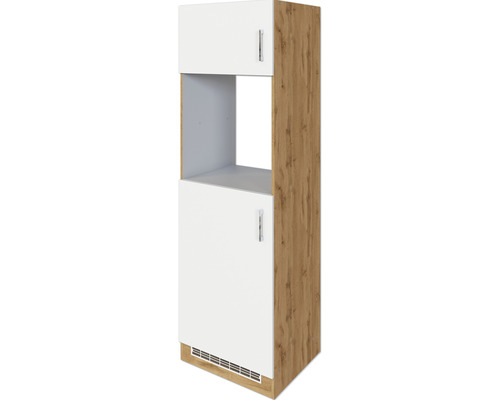 Armoire réfrigérateur Held Möbel pour four/réfrigérateur encastré 88 Sorrento lxpxh 60x60x200 cm blanc mat démontée tirant réversible (montage à gauche ou à droite)