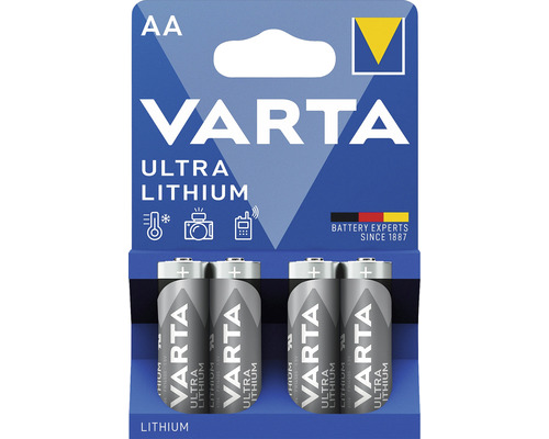 Piles Varta AA Mignon Professional Lithium 4 pièces