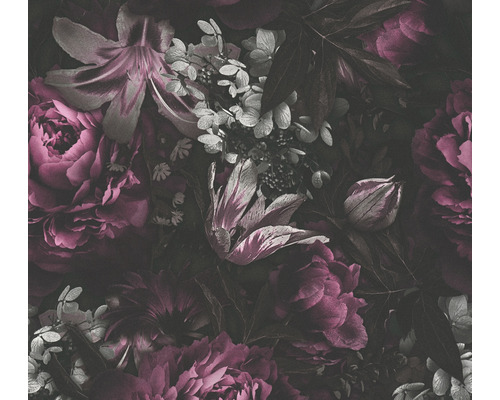 Papier peint intissé 38509-4 Pint Walls floral noir violet