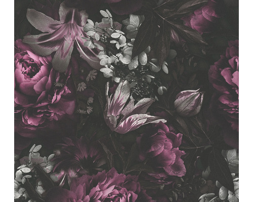 Vliestapete 38509-4 Pint Walls floral schwarz lila Tapete mit Blumenmuster