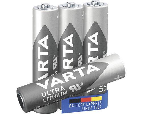 Piles Varta AAA Micro Professional Lithium 4 pièces Piles Varta AAA Micro Professional Lithium 4 pièces