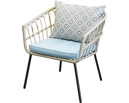 Garden Place Pièce de rechange galette de chaise pour banc 10315649 50   x 50  x 6 cm bleu