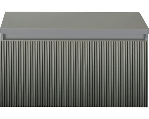 Meuble sous-vasque Sanox Frozen 3D lxhxp 80 x 43 cm x 45 cm couleur de façade pétrole avec plan de toilette Meuble sous-vasque Sanox Frozen 3D lxhxp 80 x 43 cm x 45 cm couleur de façade pétrole avec plan de toilette