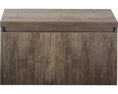Waschtischunterschrank Sanox Frozen 3D BxHxT 80 x 43 cm x 45 cm Frontfarbe charleston mit Waschtischplatte Waschtischunterschrank Sanox Frozen 3D BxHxT 80 x 43 cm x 45 cm Frontfarbe charleston mit Waschtischplatte