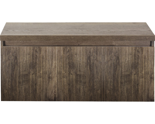 Waschtischunterschrank Sanox Frozen 3D BxHxT 100 x 43 cm x 45 cm Frontfarbe charleston mit Waschtischplatte Waschtischunterschrank Sanox Frozen 3D BxHxT 100 x 43 cm x 45 cm Frontfarbe charleston mit Waschtischplatte