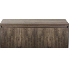 Meuble sous-lavabo en bois avec façade rainurée