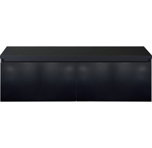 Waschtischunterschrank Sanox Frozen 3D BxHxT 140 x 43 cm x 45 cm Frontfarbe schwarz matt mit Waschtischplatte