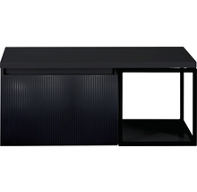 Meuble sous-vasque Sanox Frozen 3D lxhxp 100 x 43 cm x 45 cm couleur de façade noir mat avec plan de toilette et étagère latérale