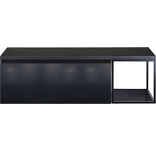 Waschtischunterschrank Sanox Frozen 3D BxHxT 140 x 43 cm x 45 cm Frontfarbe schwarz matt mit Waschtischplatte und Seitenregal