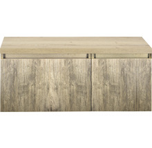 Meuble sous-vasque Sanox Frozen 3D lxhxp 100 (60/40) x 43 cm x 45 cm couleur de façade chêne français avec plan de toilette
