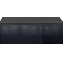 Waschtischunterschrank Sanox Frozen 3D BxHxT 120 (80/40) x 43 cm x 45 cm Frontfarbe schwarz matt mit Waschtischplatte