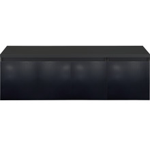 Waschtischunterschrank Sanox Frozen 3D BxHxT 140 (100/40) x 43 cm x 45 cm Frontfarbe schwarz matt mit Waschtischplatte